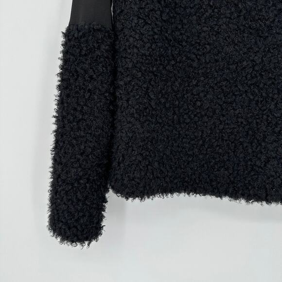 XD Xenia Design Avant Garde Black Textured Fluffy Pullover Sweater Top Black - Picture 2 of 9